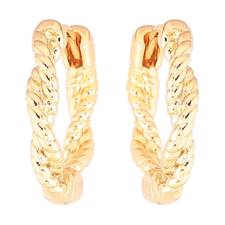 Серьги Xuping Позолота 18K колечки Узор веревка фото №18