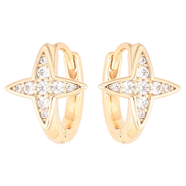 Серьги Xuping Позолота 18K колечки Звезды с цирконием фото №21