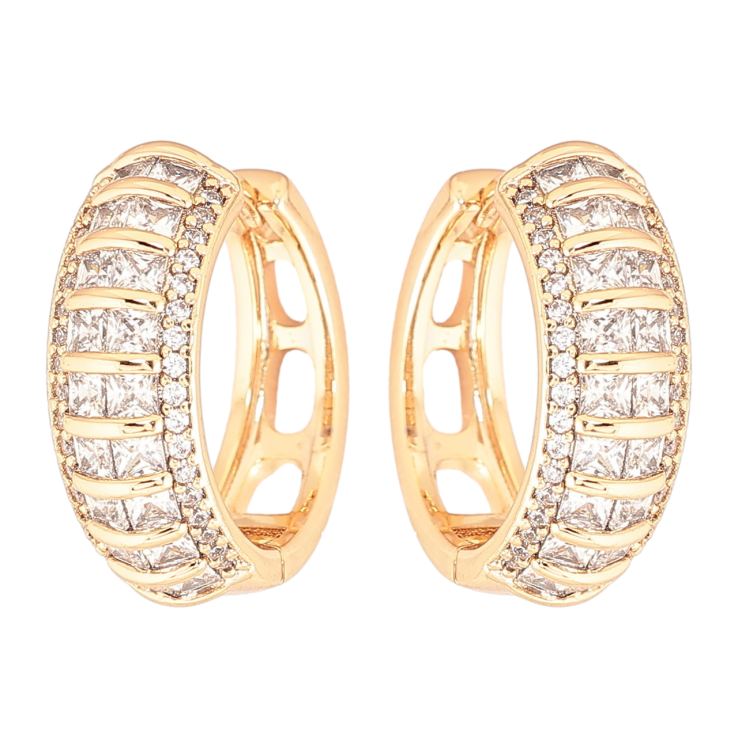 Серьги Xuping Позолота 18K колечки Инкрустация цирконием фото №8