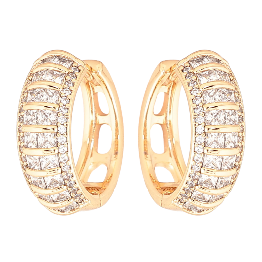 Серьги Xuping Позолота 18K колечки Инкрустация цирконием фото №1 Серьги Xuping Позолота 18K колечки Инкрустация цирконием фото №1