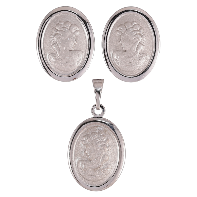 Набор Xuping Родий Серьги Кулон Винтажный портрет фото №9