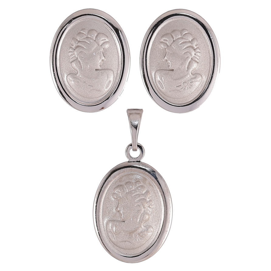 Набор Xuping Родий Серьги Кулон Винтажный портрет фото №1