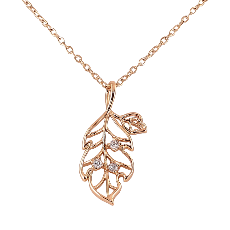 Кулон на ланцюжку Xuping Позолота 18K «Листочок з цирконієм» довжина 42-45см х 1.5мм фото №18