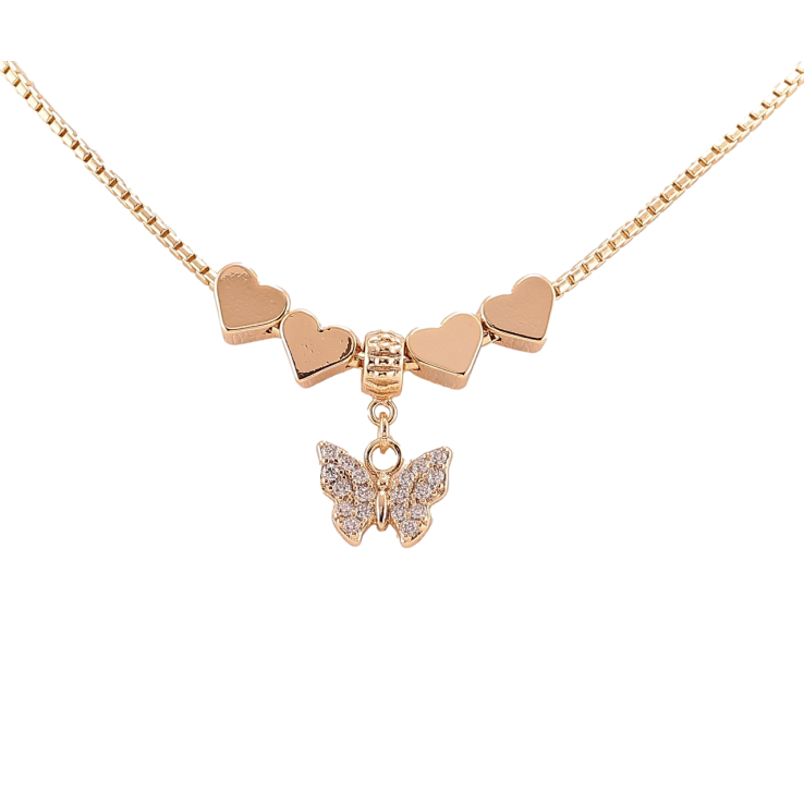 Підвіска на ланцюжку Xuping Позолота 18K «Сердечка з метеликом» довжина 42-48см х 1.5мм фото №20