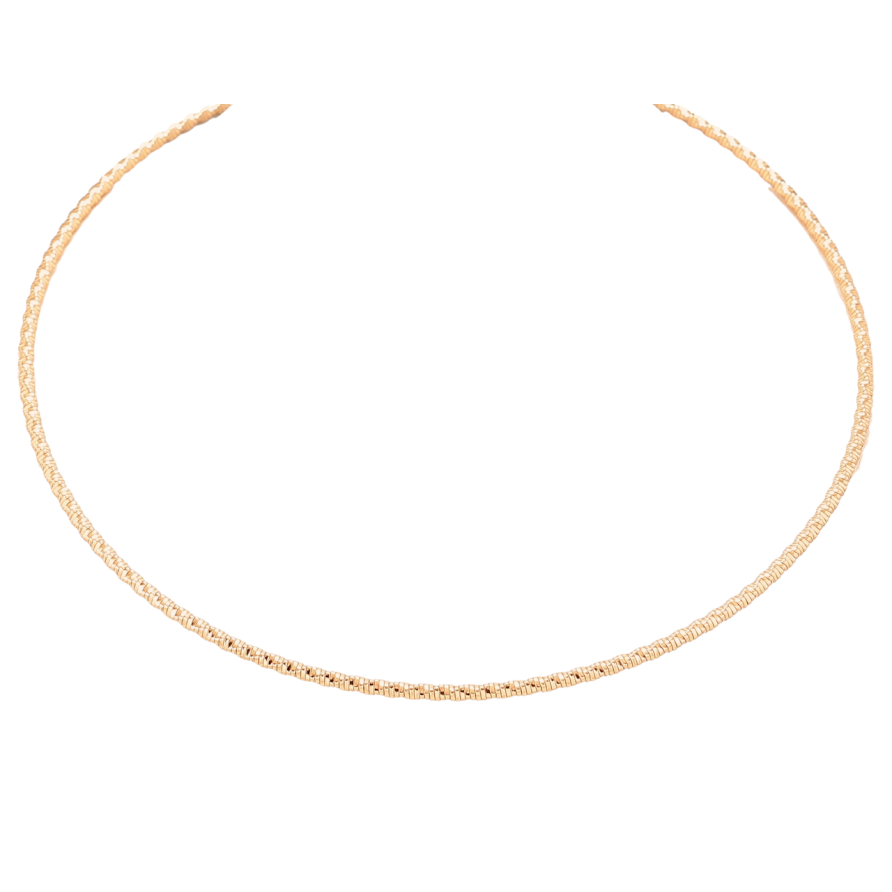 Ожерелье Xuping Позолота 18K Жесткий Ювелирный шнур длина 43см х 2мм фото №1