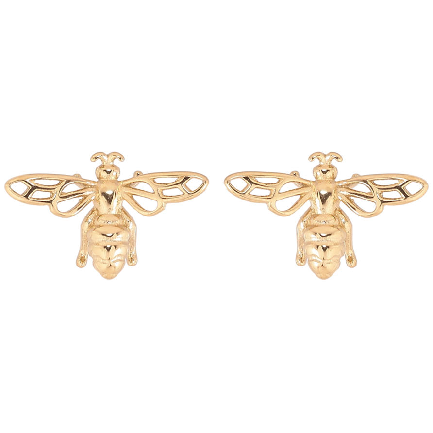 Сережки Xuping TTM Stainless Steel колір 14К пусети «Мушки» фото №1