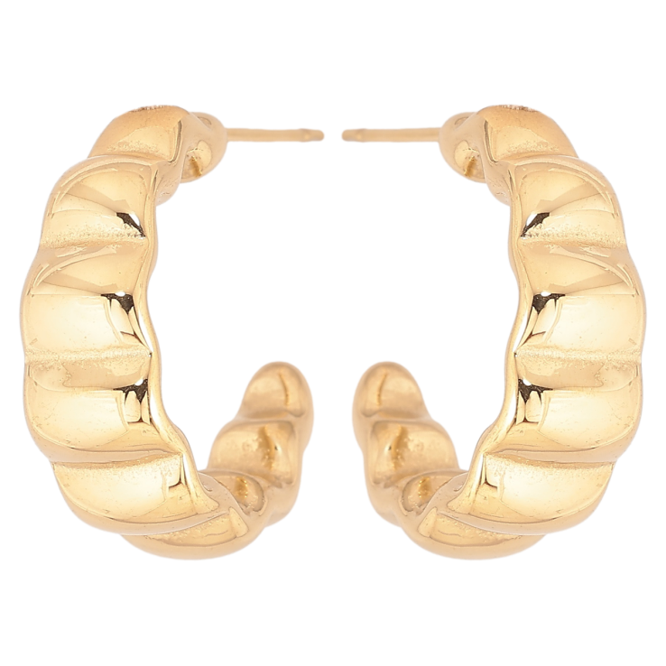 Сережки Xuping TTM Stainless Steel колір 14К пусети «Фігурні дуги» фото №12