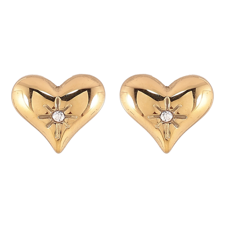 Сережки Xuping TTM Stainless Steel колір 14К пусети «Сердечка» фото №22