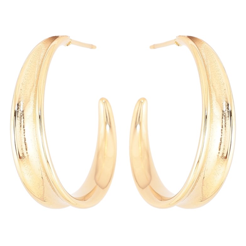 Сережки Xuping TTM Stainless Steel колір 14К пусети «Дуги» фото №1