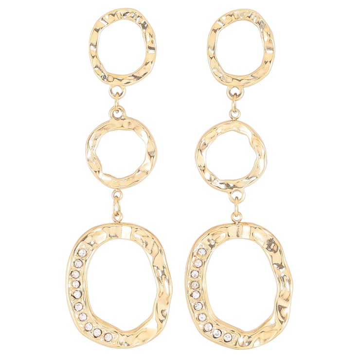 Сережки Xuping TTM Stainless Steel колір 14К пусети «Декоративні підвіски з цирконієм» фото №6