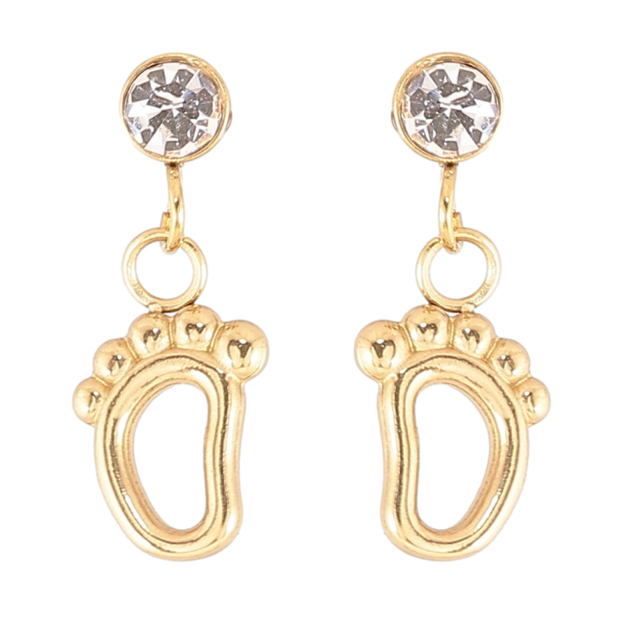 Сережки Xuping TTM Stainless Steel колір 14К пусети «Підвіски ніжки» фото №1