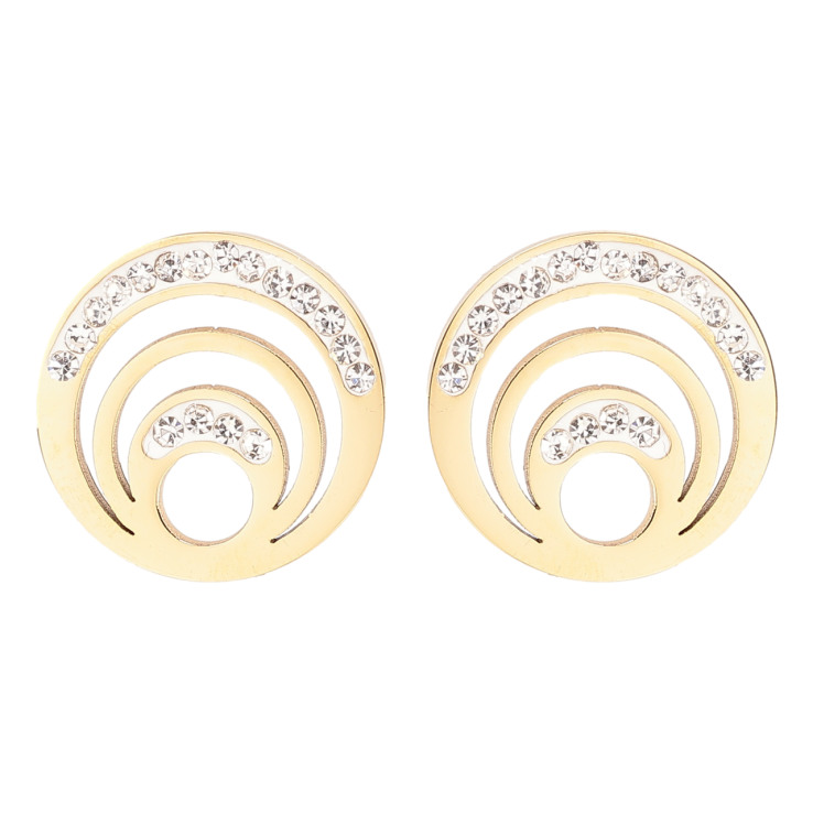 Сережки Xuping TTM Stainless Steel колір 14К пусети «Кола з цирконієм» фото №22