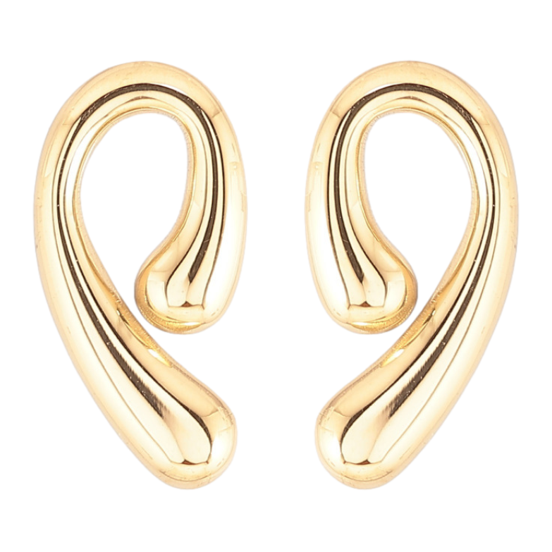 Сережки Xuping TTM Stainless Steel колір 14К пусети «Декоративні петельки» фото №1