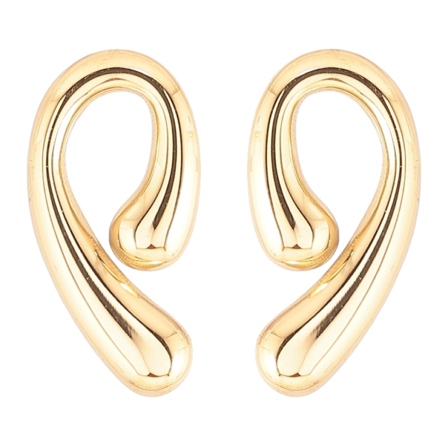 Сережки Xuping TTM Stainless Steel колір 14К пусети «Декоративні петельки» фото №1