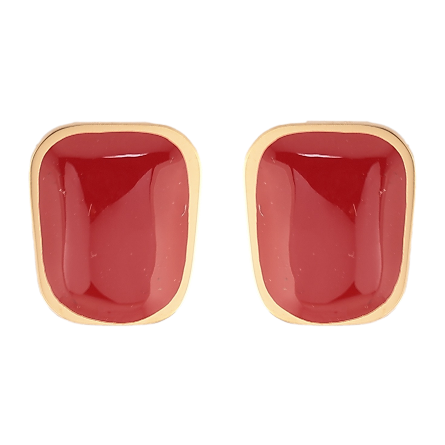 Сережки Xuping TTM Stainless Steel колір 14К пусети «Пофарбовані червоною емаллю» фото №1