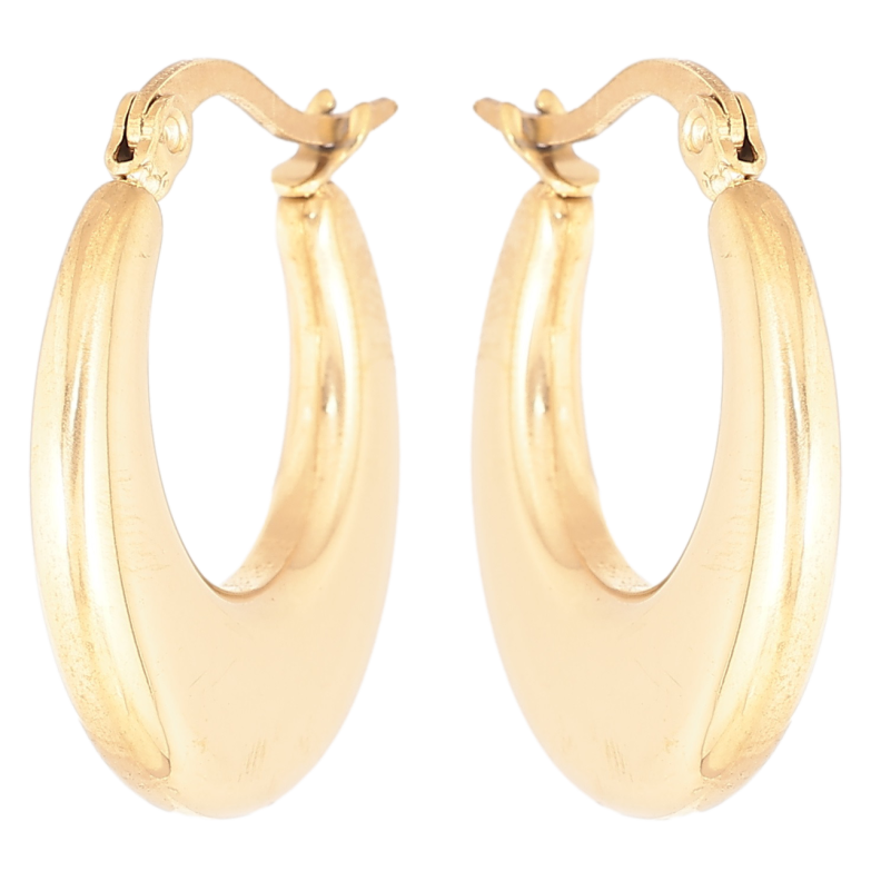 Сережки Xuping TTM Stainless Steel колір 14К замок-шпилька «Декоративні кільця» фото №3