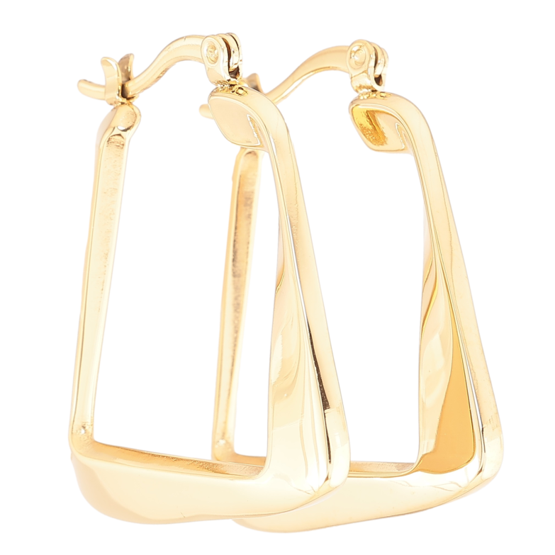 Серьги Xuping TTM Stainless Steel цвет 14К замок-булавка Декоративные прямоугольники фото №2