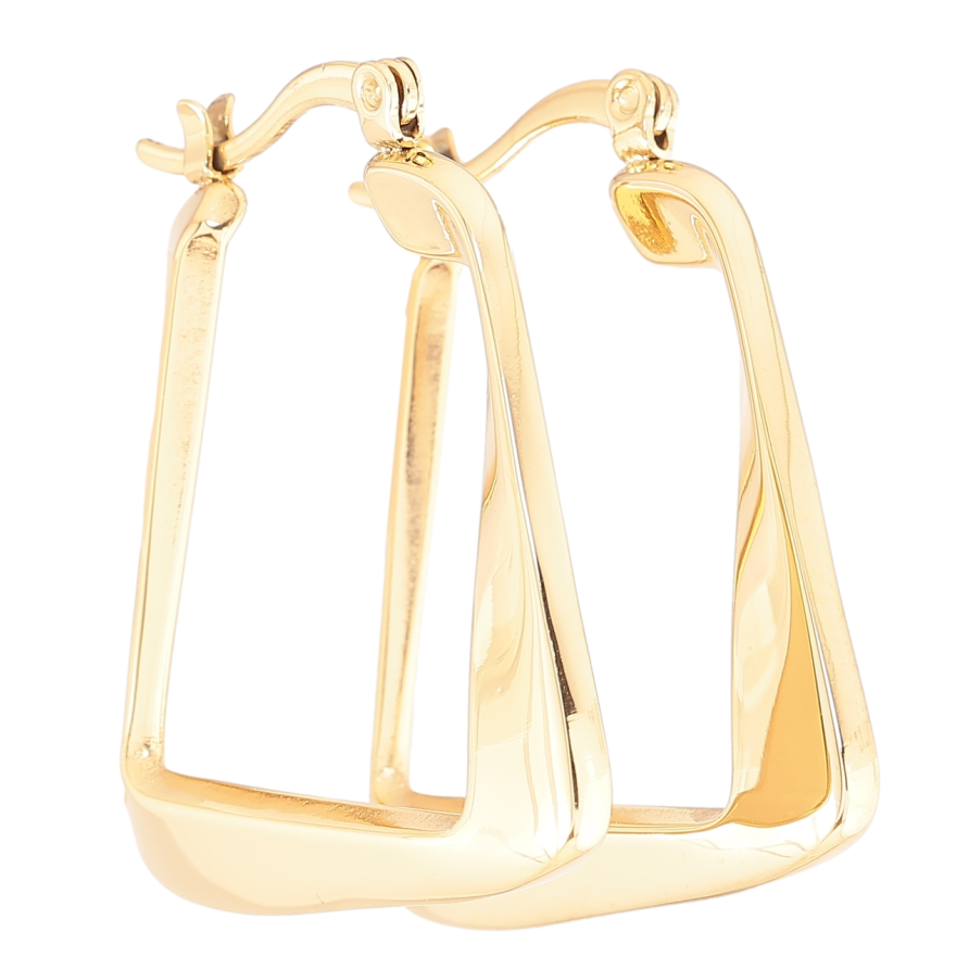 Серьги Xuping TTM Stainless Steel цвет 14К замок-булавка Декоративные прямоугольники фото №1