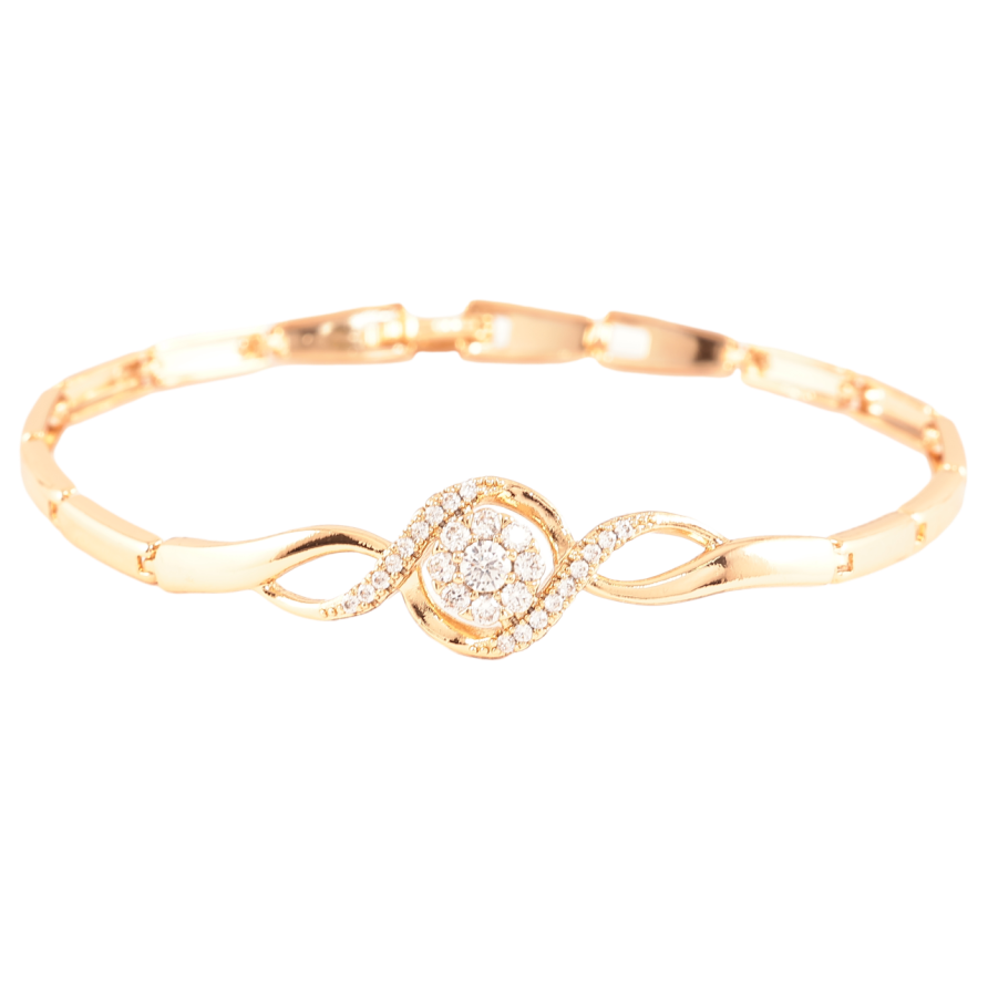 Браслет Xuping Позолота 18K «Ніжний візерунок з цирконієм» довжина 19.5см х 3мм фото №1