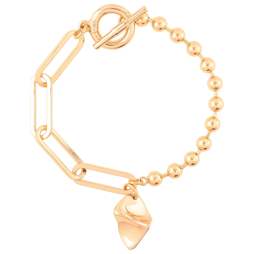 Браслет Xuping Позолота 18K Комбинированная цепочка с подвеской длинна 18см х 4-7мм фото №1