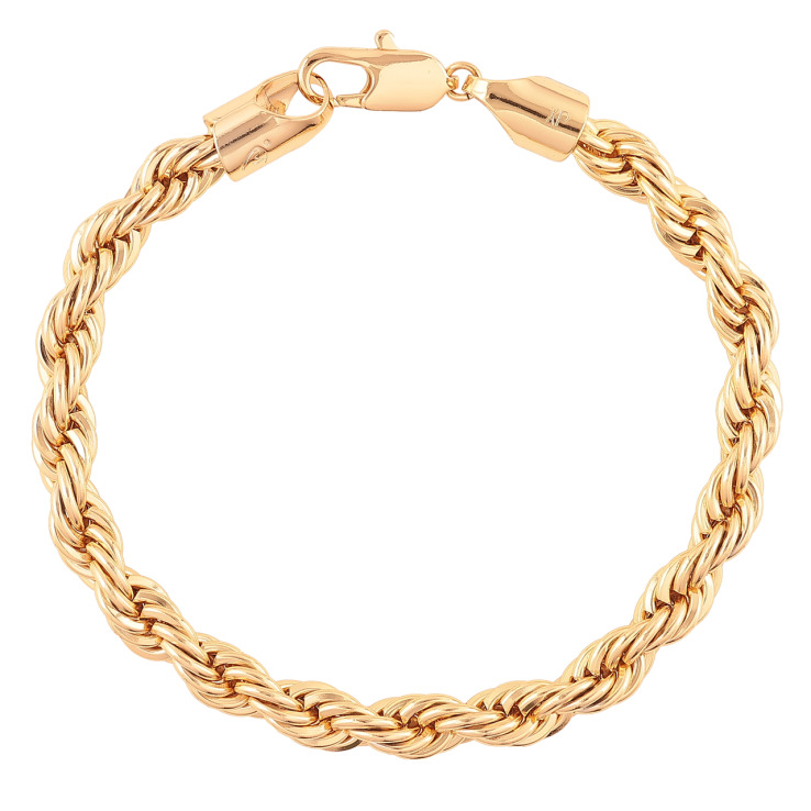 Браслет Xuping Позолота 18K «Ланцюжок плетіння Мотузка» довжина 19см х 4.5мм фото №7