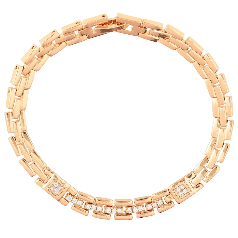 Браслет Xuping Позолота 18K Узор дорожка циркония длинна 19см х 6мм фото №5