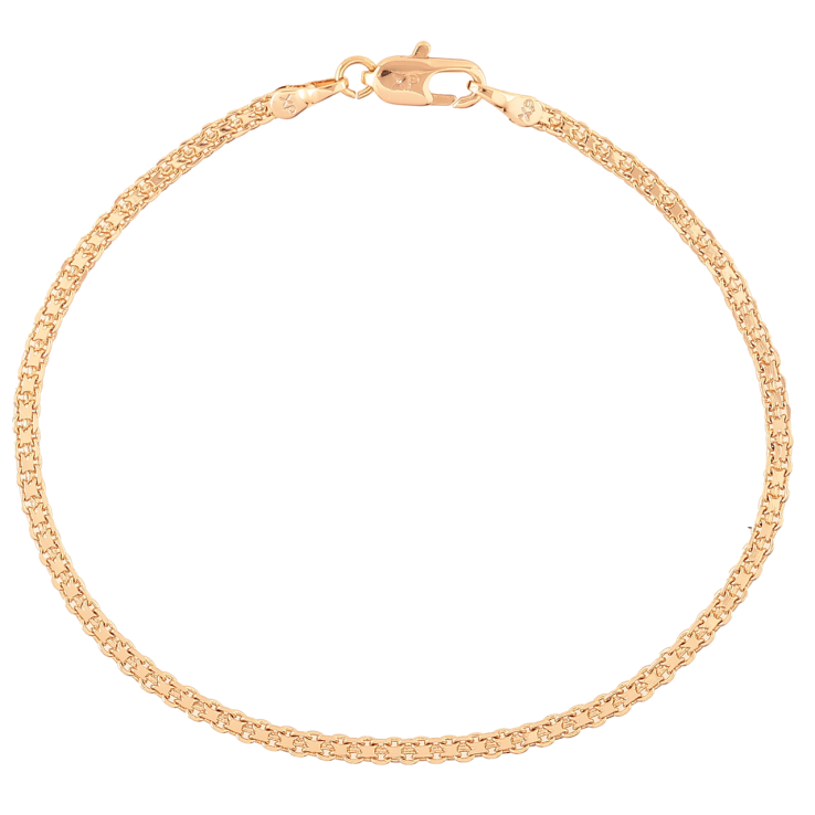 Браслет Xuping Позолота 18K «Ланцюжок Італійський Бісмарк» довжина 18.5см х 2мм фото №2