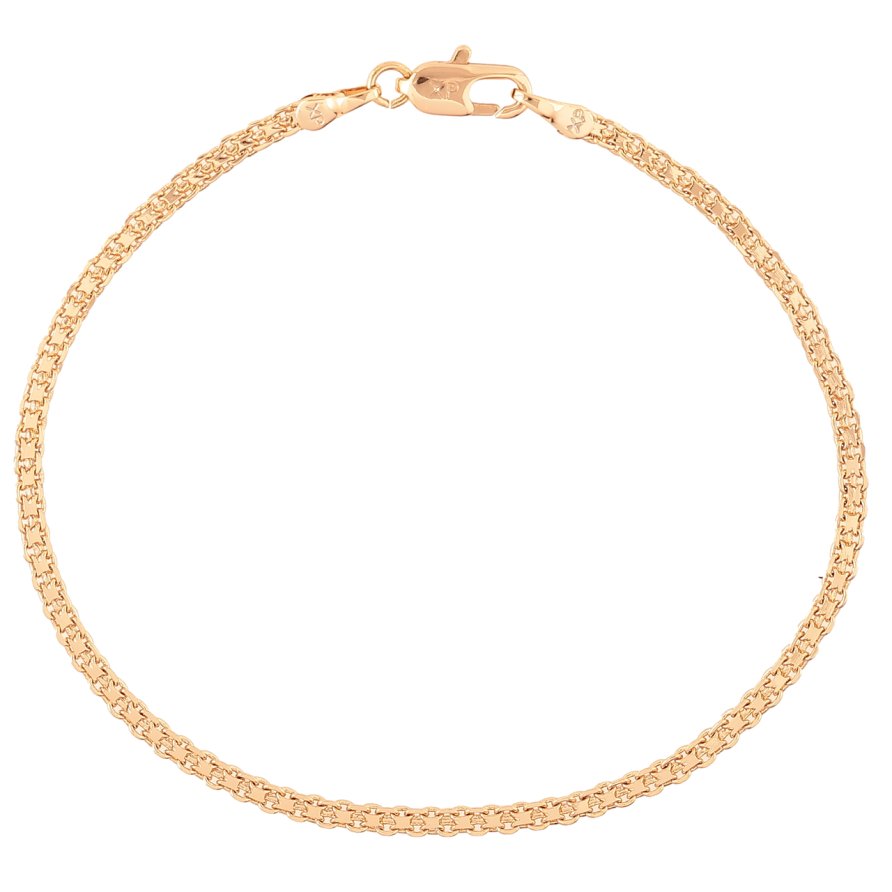 Браслет Xuping Позолота 18K Цепочка Итальянский Бисмарк длинна 18.5см х 2мм фото №1