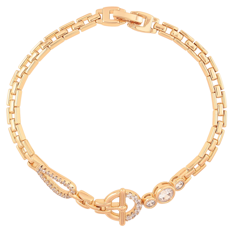 Браслет Xuping Позолота 18K Декоративный узор с цирконием длинна 19см х 4мм фото №2