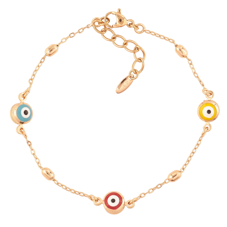 Браслет Xuping Позолота 18K «Ланцюжок з оберегом «Око Фатіми» довжина з доп. ланцюжком 19-22см х 1-7мм фото №18