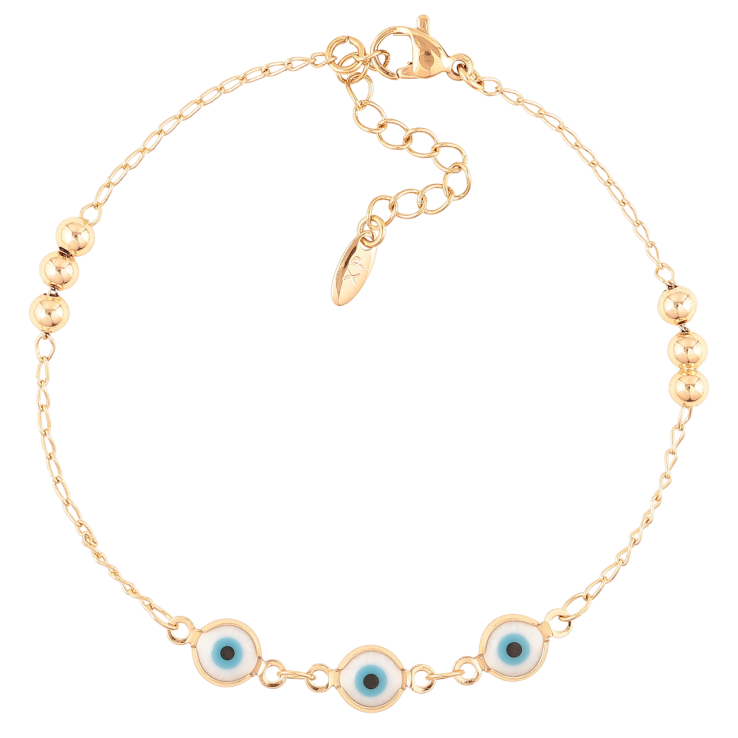 Браслет Xuping Позолота 18K «Ланцюжок з оберегом «Око Фатіми» довжина з доп. ланцюжком 19.5-23см х 1-6мм фото №25