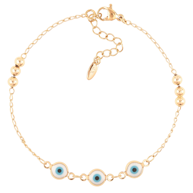 Браслет Xuping Позолота 18K Цепочка с оберегом Глаз Фатимы длинна с доп. цепочкой 19.5-23см х 1-6мм фото №1