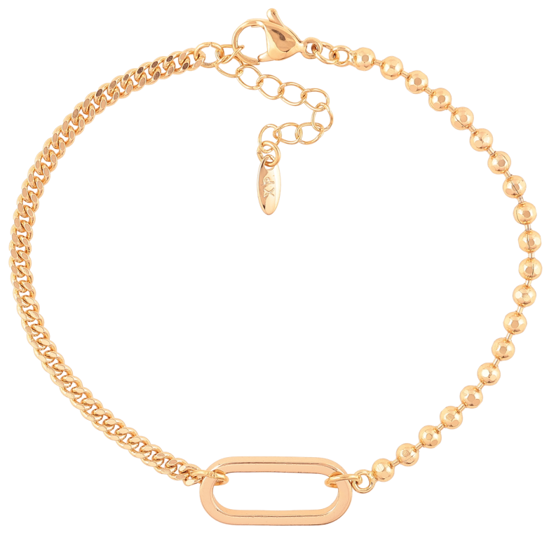 Браслет Xuping Позолота 18K Комбинированная цепочка с вставкой длинна с доп. цепочкой 19.5-23см х 3мм фото №1