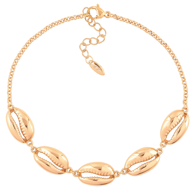 Браслет Xuping Позолота 18K Ракушки Каури длинна с доп. цепочкой 20-23см х 2мм фото №1