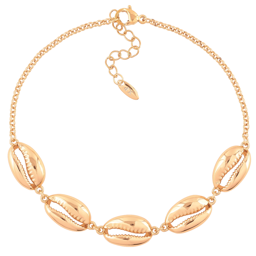 Браслет Xuping Позолота 18K Ракушки Каури длинна с доп. цепочкой 20-23см х 2мм фото №1