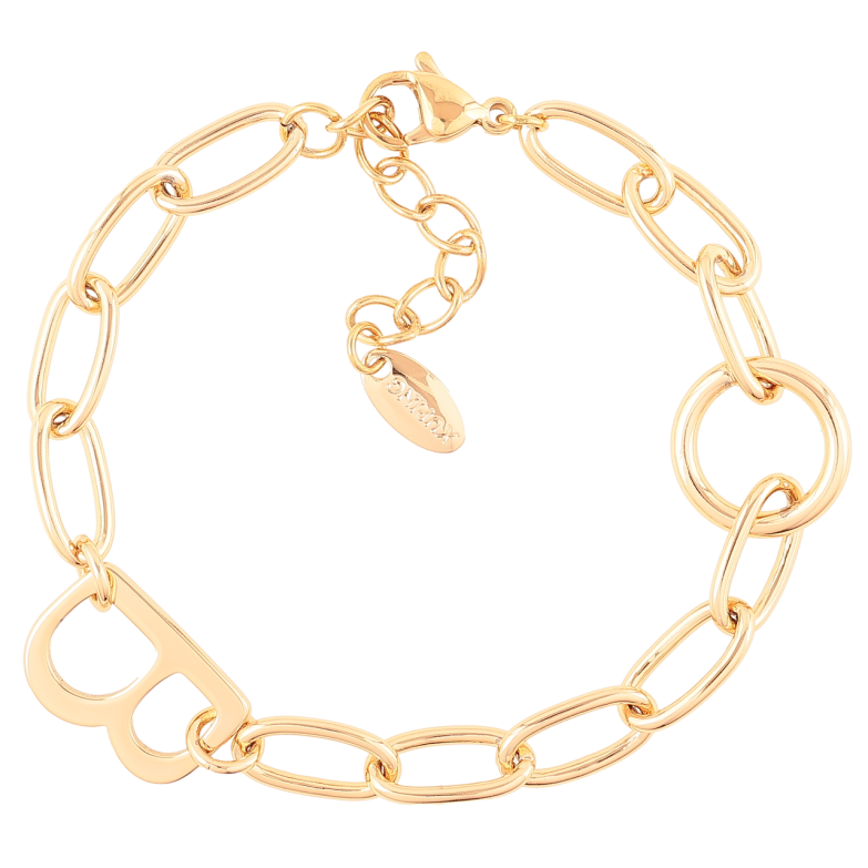 Браслет Xuping Позолота 18K Цепочка с буквой В длинна с доп. цепочкой 16.5-20см х 6мм фото №20