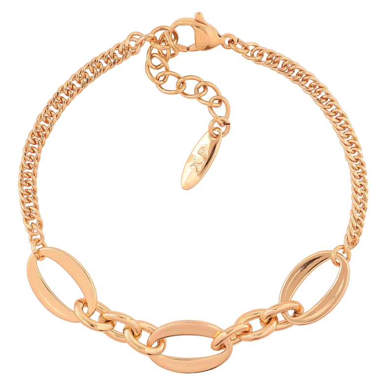 Браслет Xuping Позолота 18K Комбинированная цепочка длинна с доп. цепочкой 17-20см х 3мм фото №1