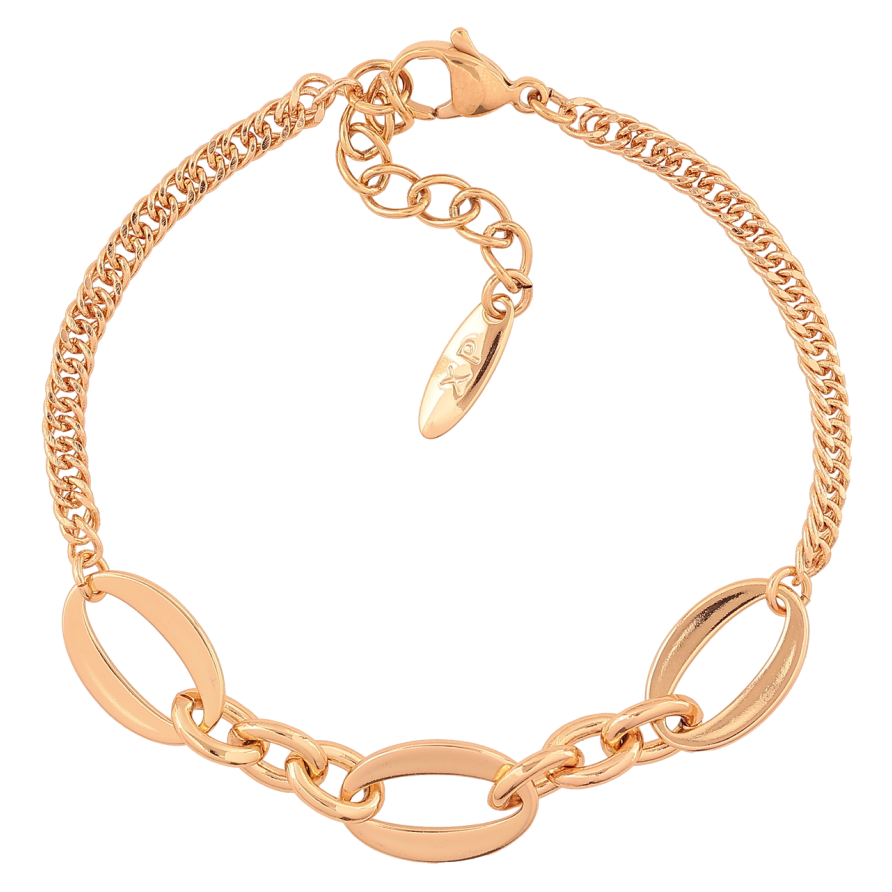 Браслет Xuping Позолота 18K Комбинированная цепочка длинна с доп. цепочкой 17-20см х 3мм фото №1