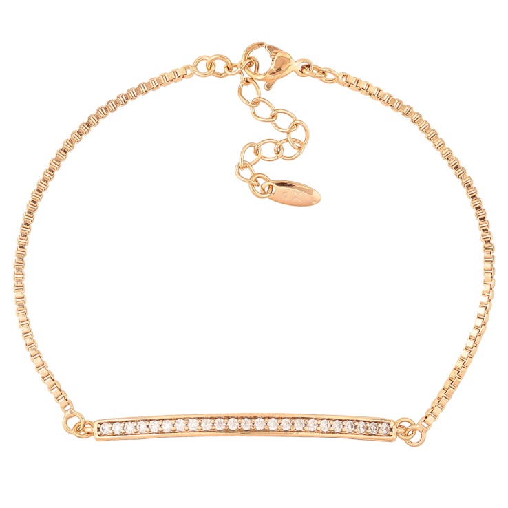 Браслет Xuping Позолота 18K «Ланцюжок з доріжкою цирконію» довжина з доп. ланцюжком 18-21см х 1.5мм фото №2