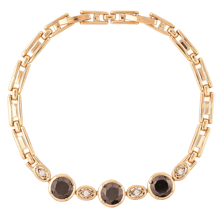 Браслет Xuping Позолота 18K «Чорні фіаніти» довжина з доп. замком 17,19.5см х 4мм фото №3