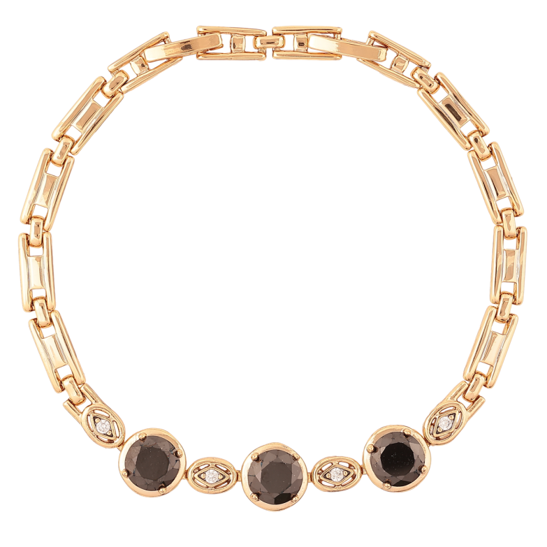 Браслет Xuping Позолота 18K Черные фианиты длинна с доп. замком 17,19.5см х 4мм фото №2