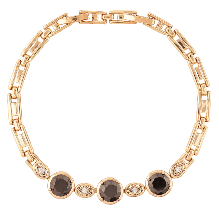 Браслет Xuping Позолота 18K «Чорні фіаніти» довжина з доп. замком 17,19.5см х 4мм фото №1