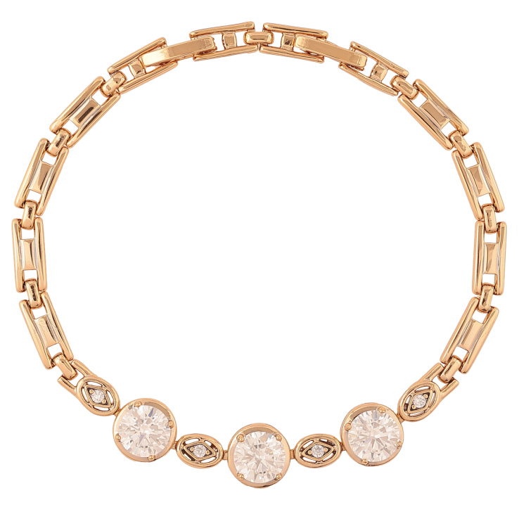 Браслет Xuping Позолота 18K «Три фіаніти» довжина з доп. замком 17,19.5см х 4мм фото №24