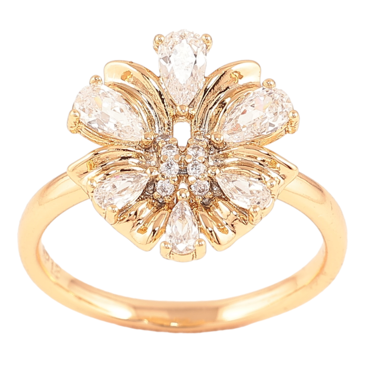 Кольцо Xuping Позолота 18K Кристальный цветок фото №21