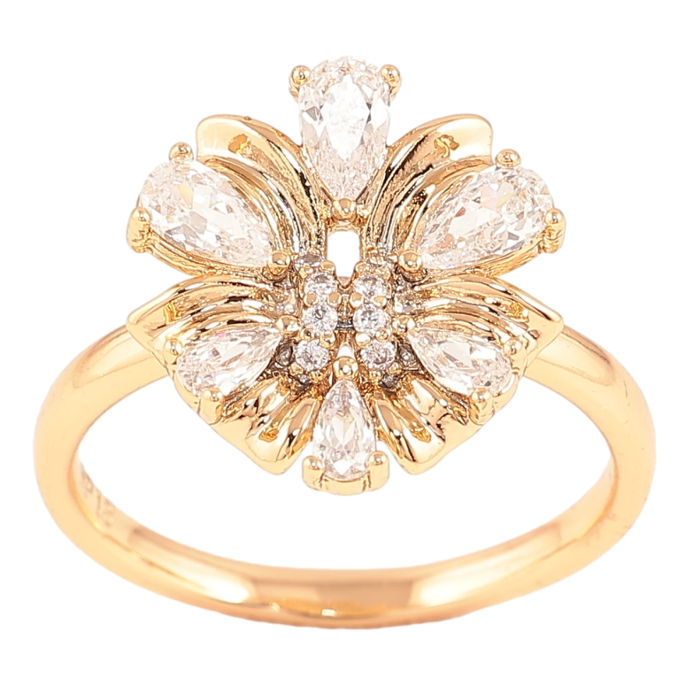 Кольцо Xuping Позолота 18K Кристальный цветок фото №1