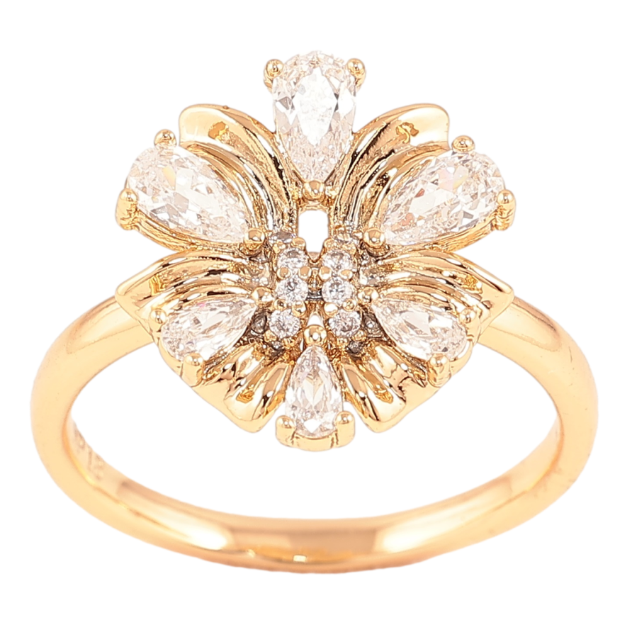 Кольцо Xuping Позолота 18K Кристальный цветок фото №1
