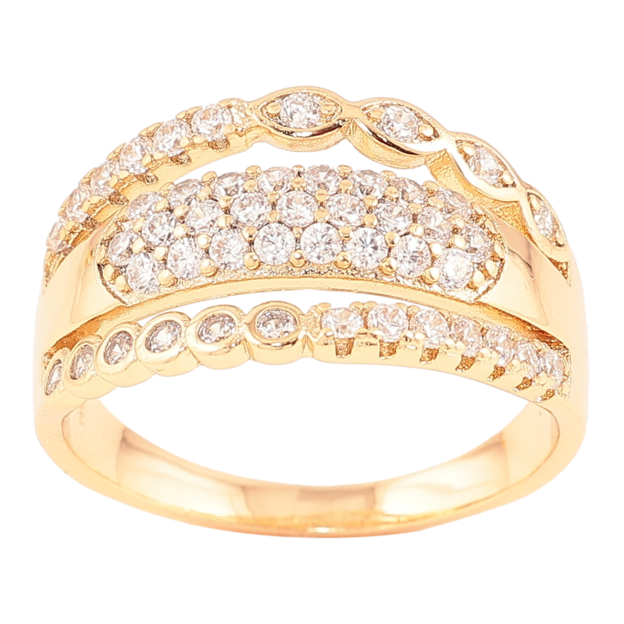 Кольцо Xuping Позолота 18K Инкрустация цирконием фото №1