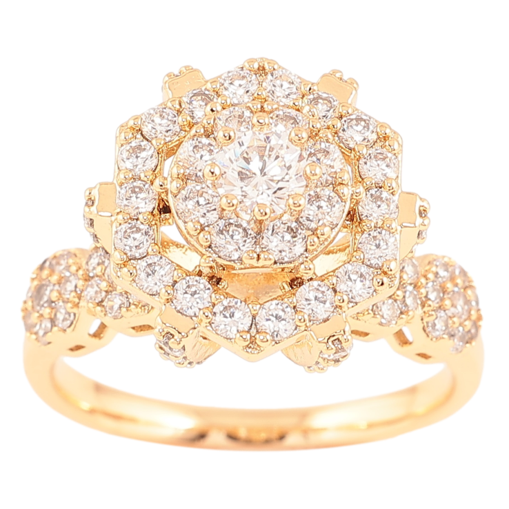 Кольцо Xuping Позолота 18K Инкрустация цирконием фото №25