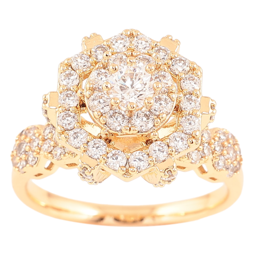 Кольцо Xuping Позолота 18K Инкрустация цирконием фото №1