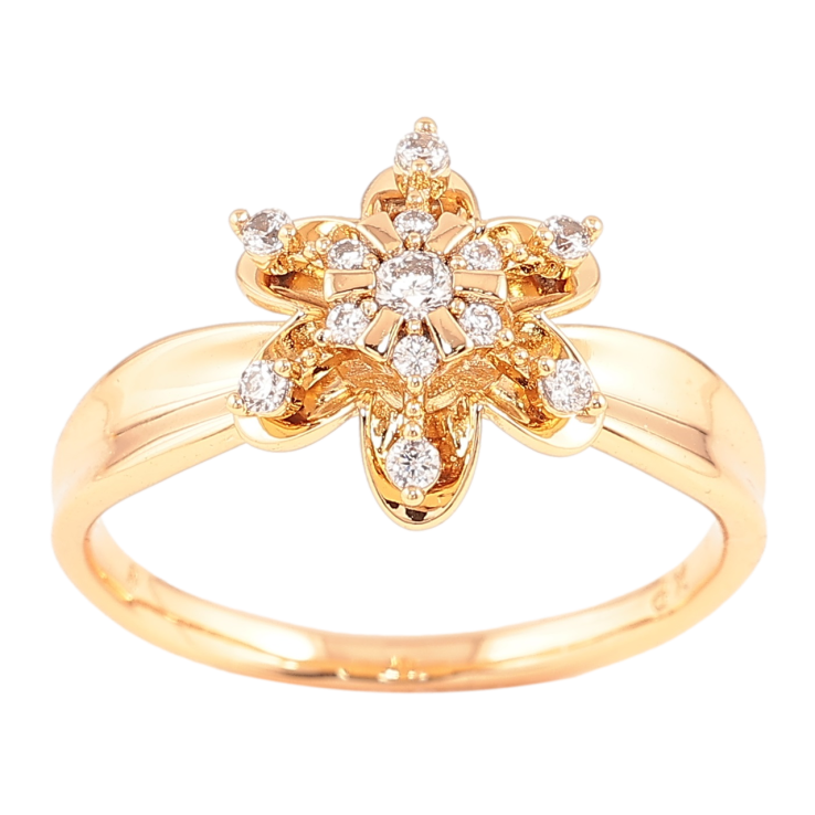 Кольцо Xuping Позолота 18K Цветок с цирконием фото №21